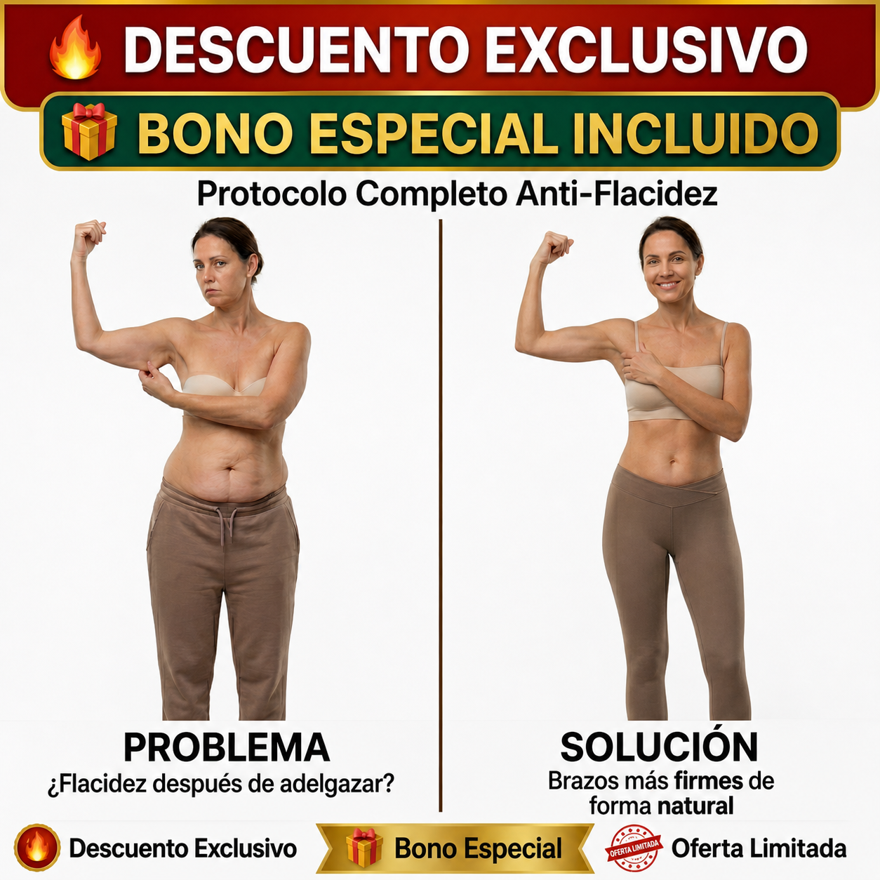 Antes y después de la flacidez